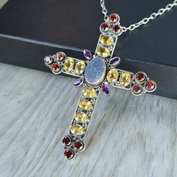 Nicky Butler RAJ COLLECTION LIMITED EDITION 925 Sterling Silver Cross Necklace - Picture 8 of 16